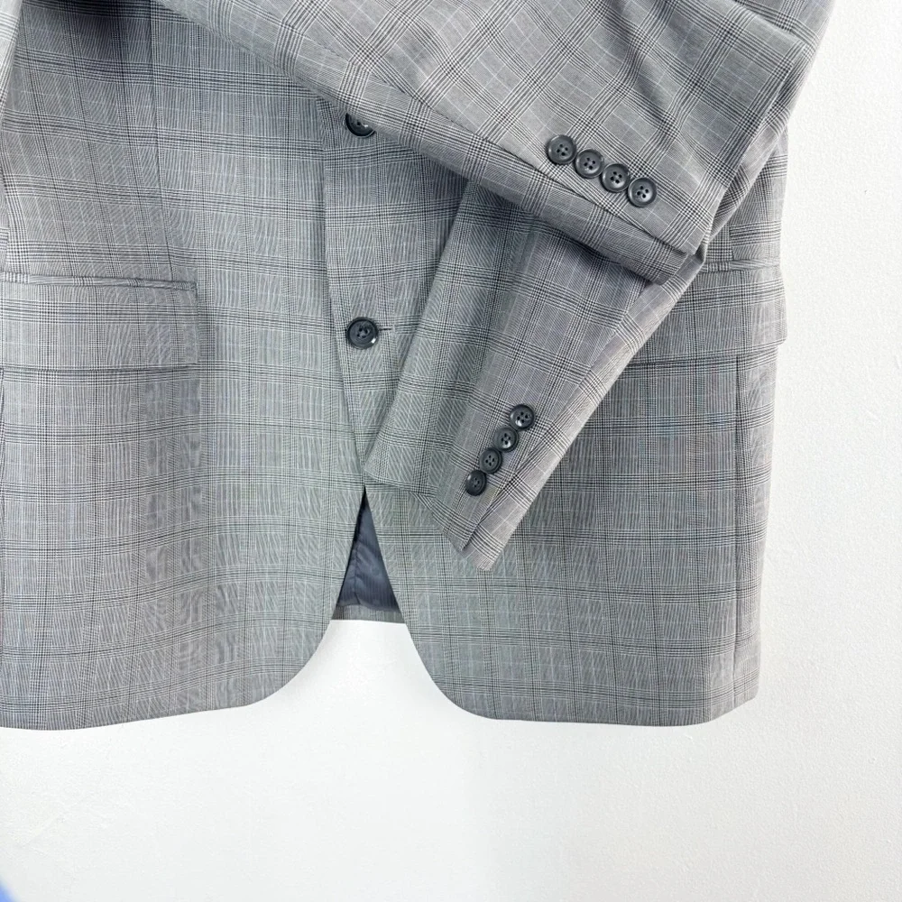 Perry Ellis Portfolio Classic Fit Stretch Plaid Suit Jacket Sz 40L